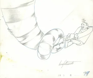 Frankenstein Jr. and the Impossibles Original Production Drawing Signed by Iwao Takamoto: Frankenstein Jr., Buzz