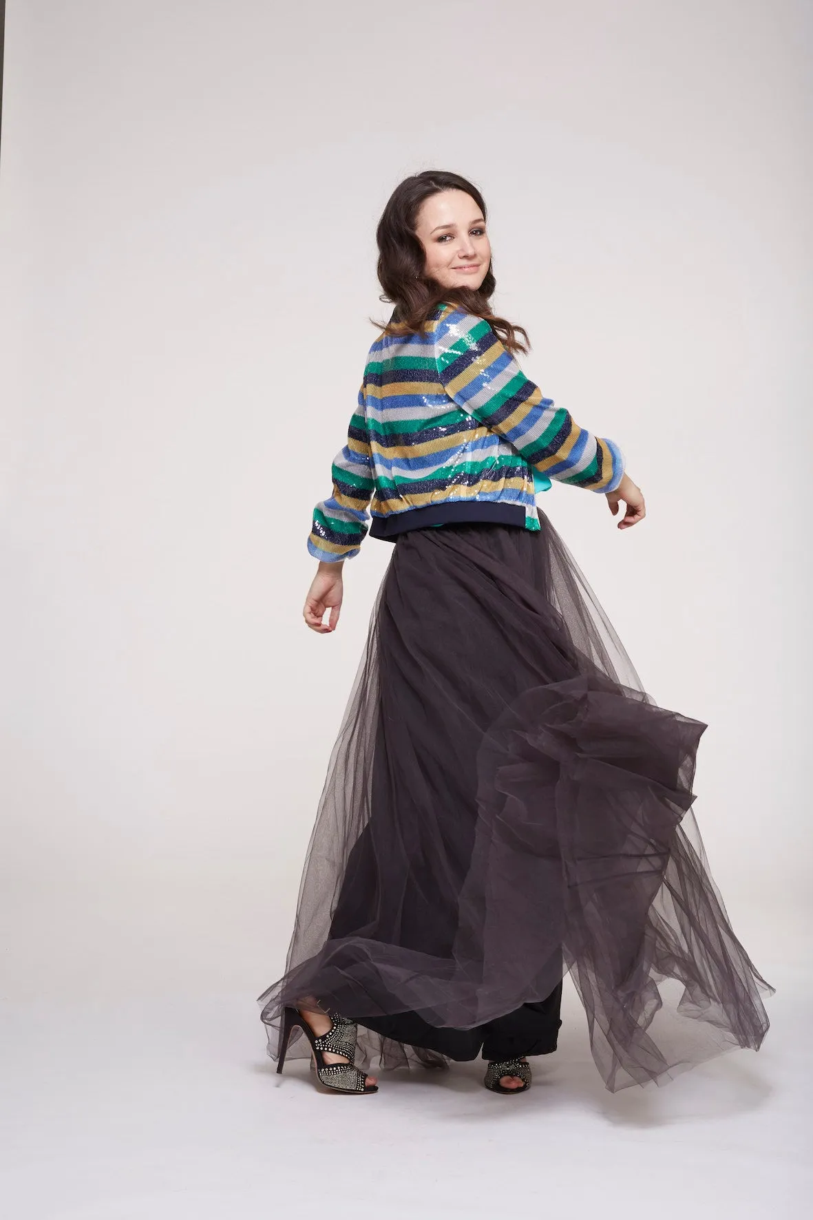 Gala Dark Grey Tulle Skirt