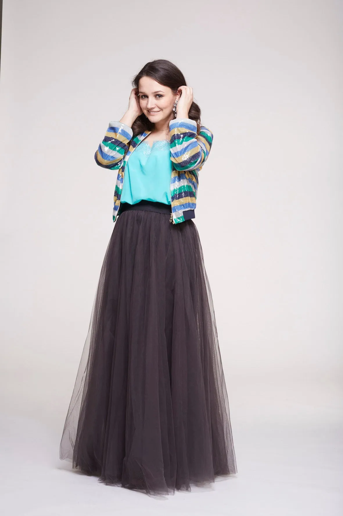 Gala Dark Grey Tulle Skirt