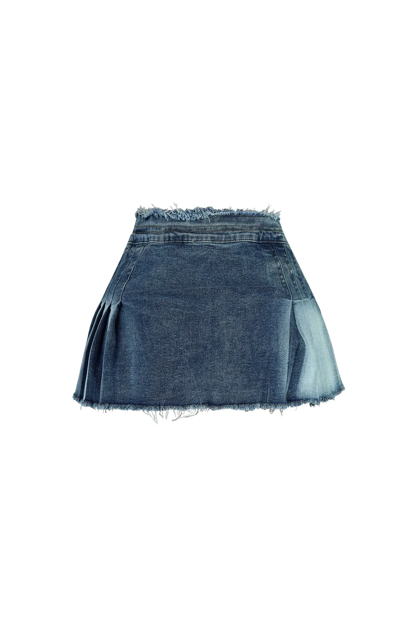 Got Me Good Washed Belted Pleated Mini Skirt