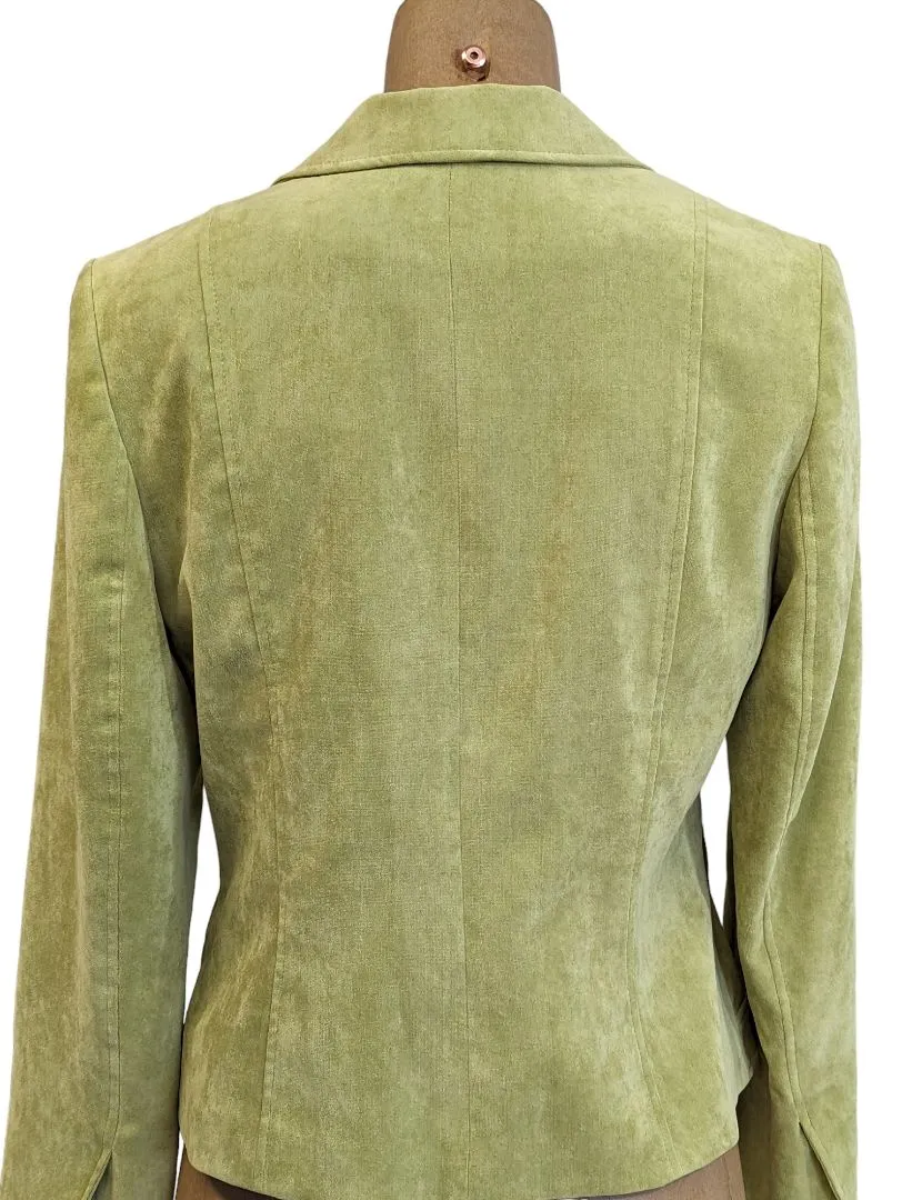 Green Button up Suede Blazer