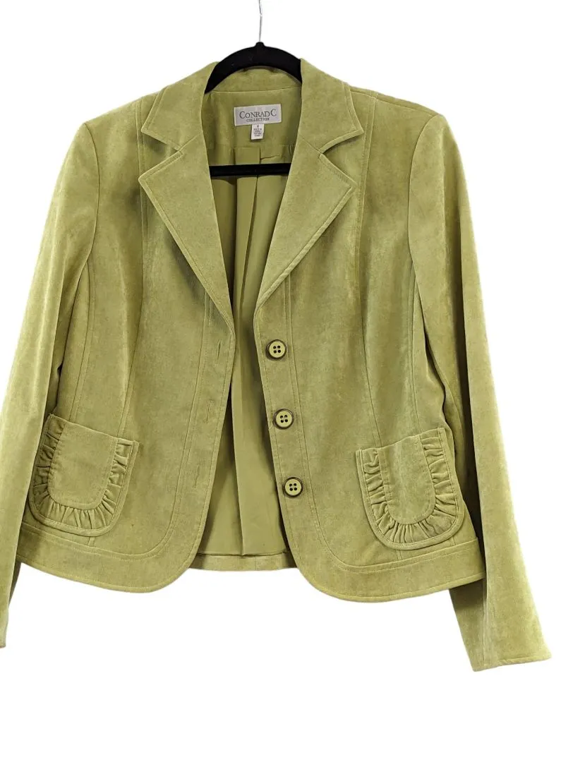 Green Button up Suede Blazer