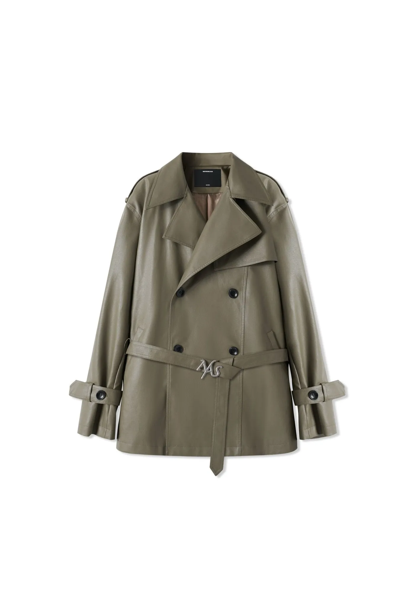 Green Emissary Leather Trenchcoat