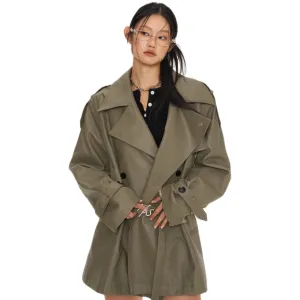 Green Emissary Leather Trenchcoat