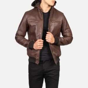 Gustavo Brown Leather Bomber Jacket