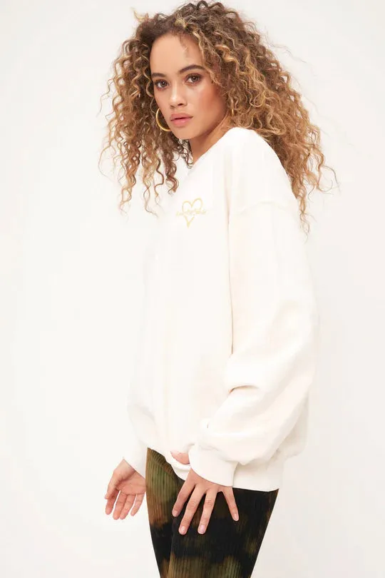 HEART OF GOLD EMBROIDERED OVERSIZED SWEATSHIRT