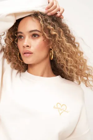 HEART OF GOLD EMBROIDERED OVERSIZED SWEATSHIRT