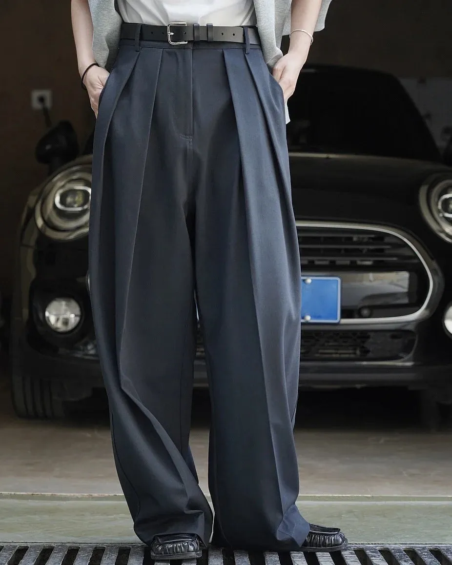 HEYFANCYSTYLE Signature Luxe Pleated Wide Leg Pants