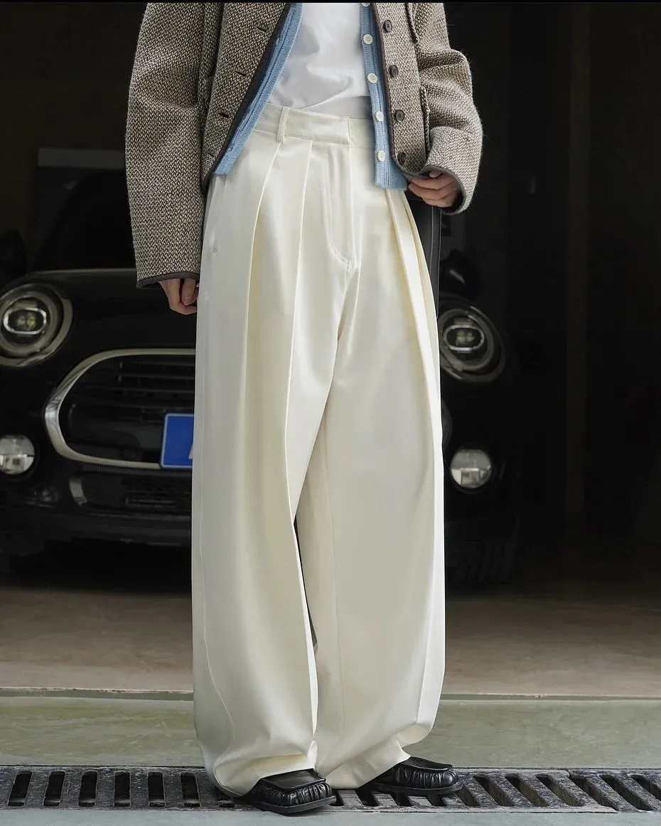 HEYFANCYSTYLE Signature Luxe Pleated Wide Leg Pants