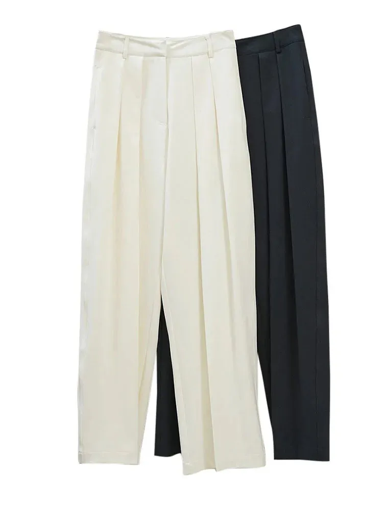 HEYFANCYSTYLE Signature Luxe Pleated Wide Leg Pants