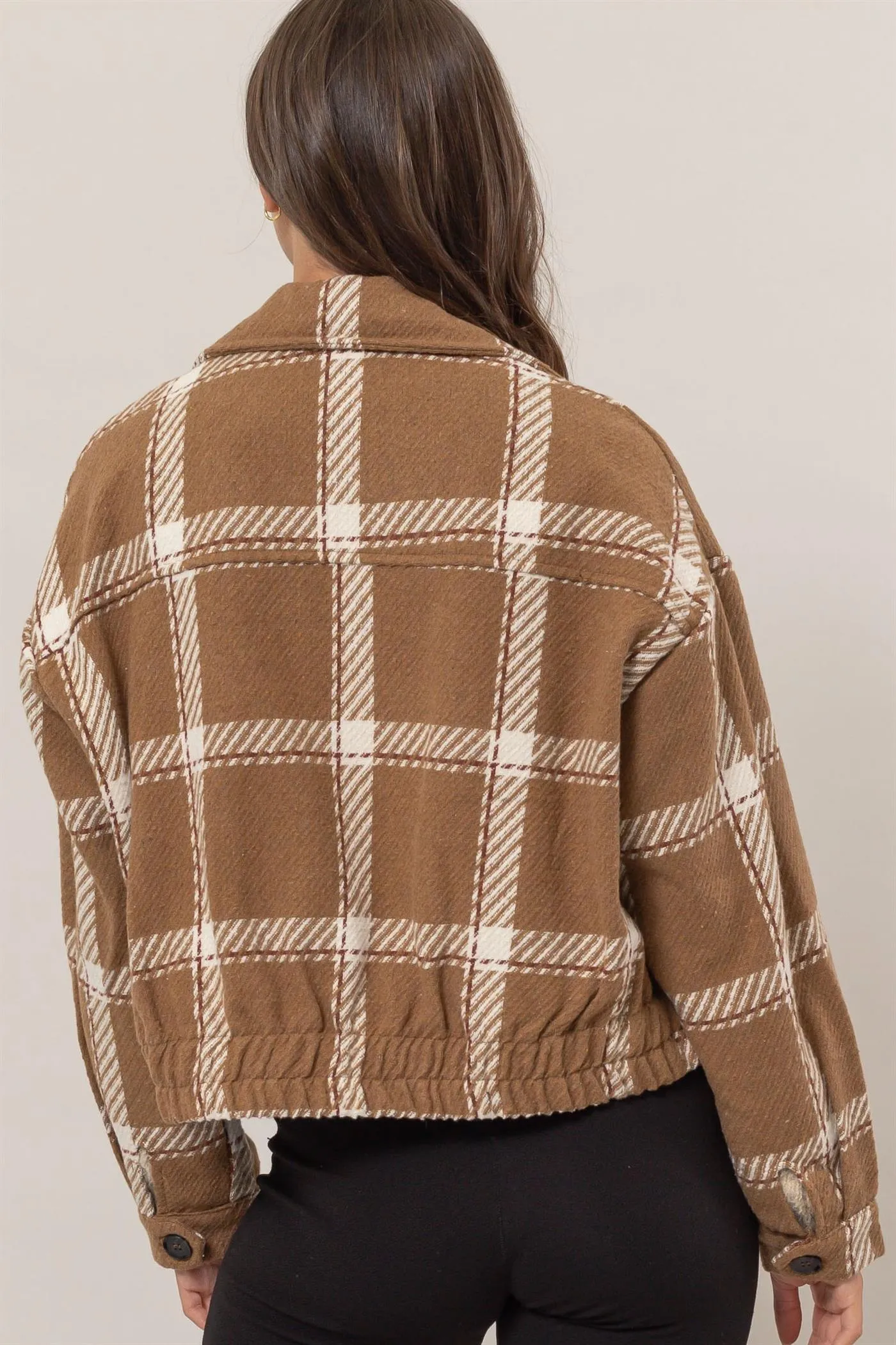 HF25A991-Plaid Double-Breasted Jacket