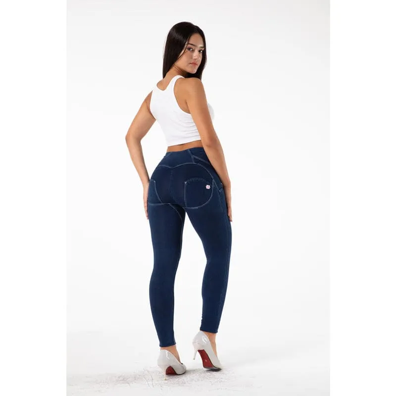 High Waist Push Up Effect Lifting Stretch Button Up Skinny Jeans