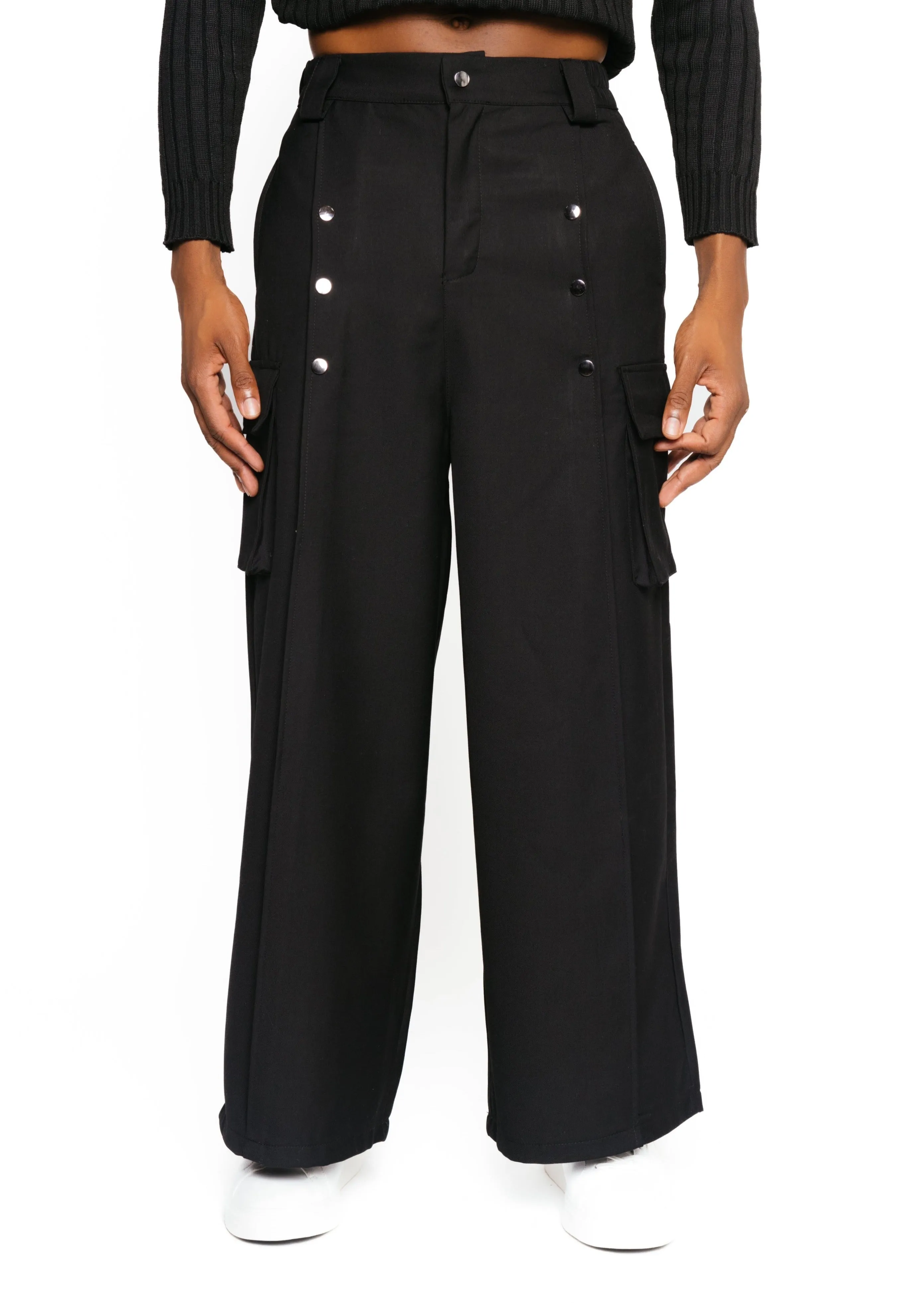 High Waisted Wide Leg Cargo Pants