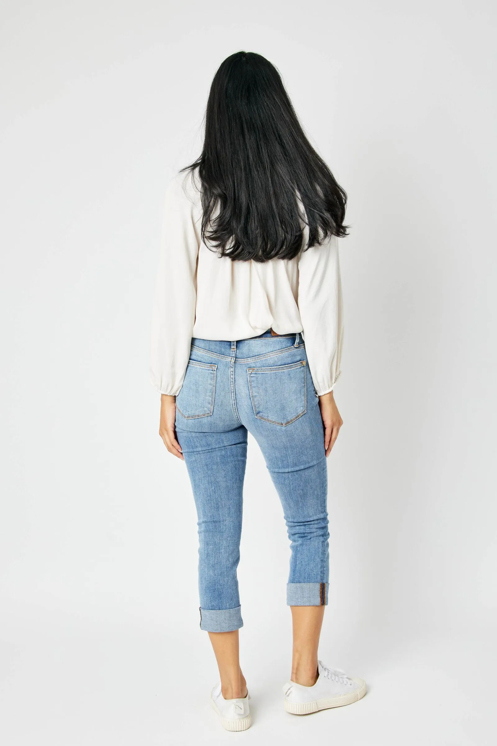 Janie Mid Rise Cuffed Skinny Jean