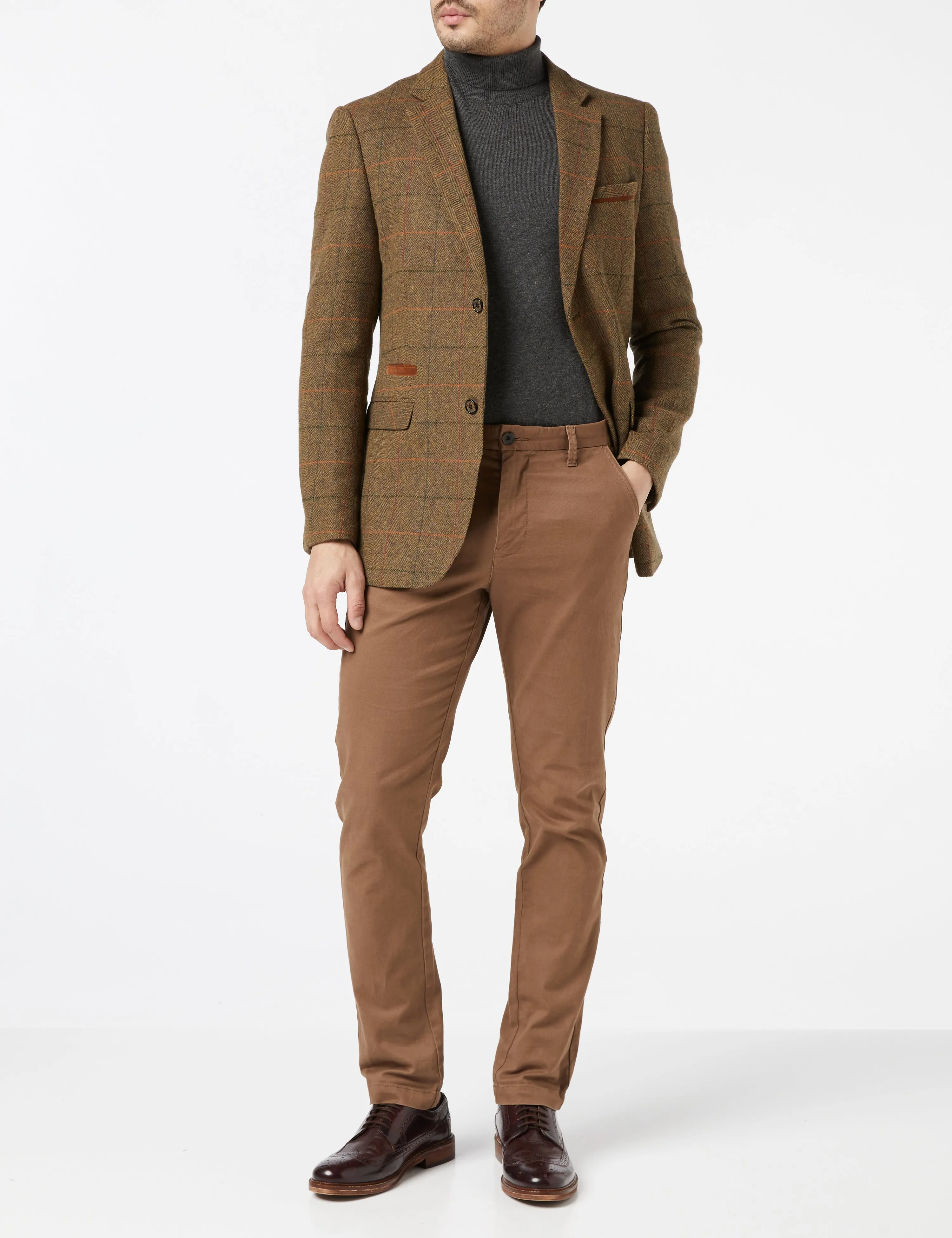 JARVIS - Tweed Check Tan Blazer