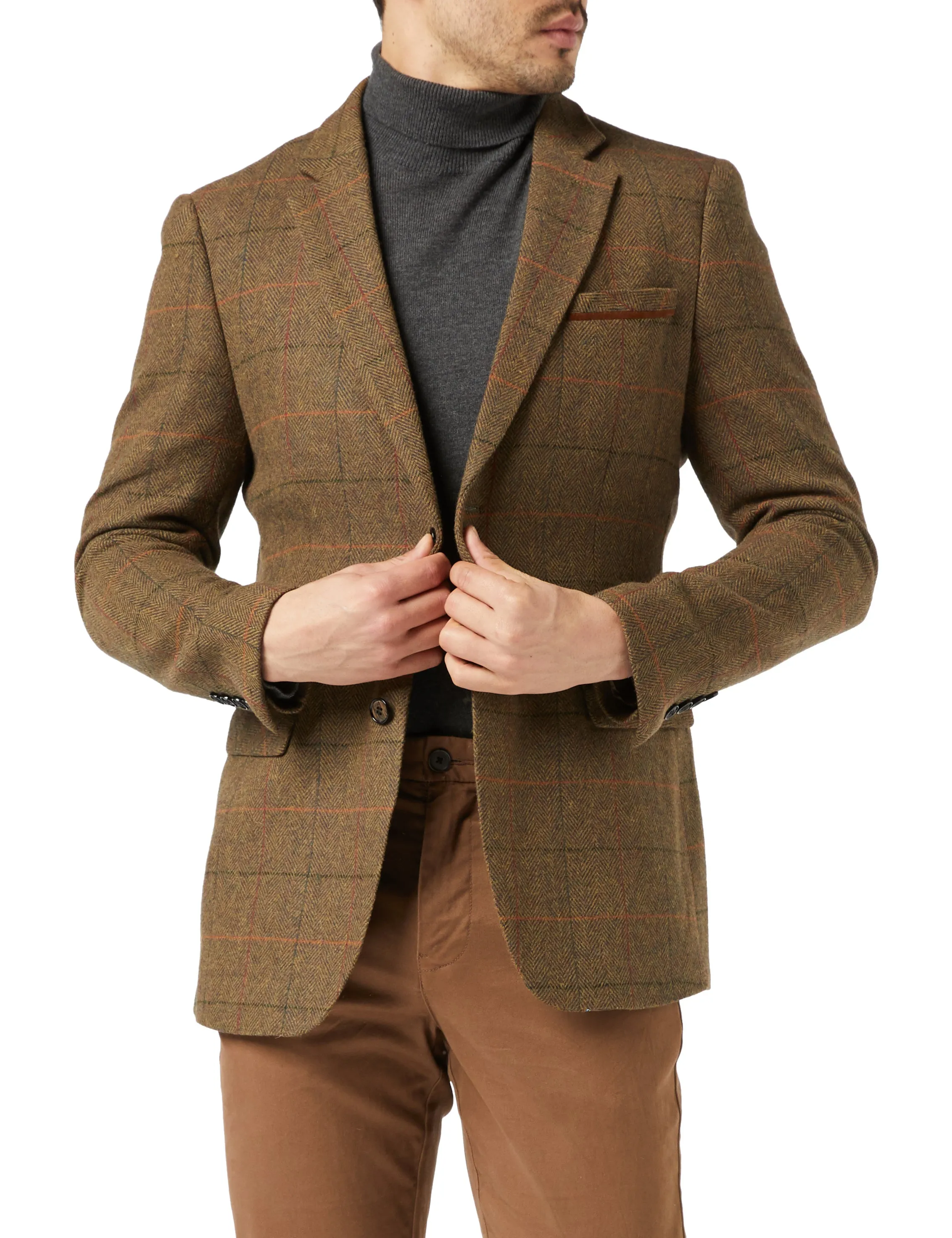 JARVIS - Tweed Check Tan Blazer