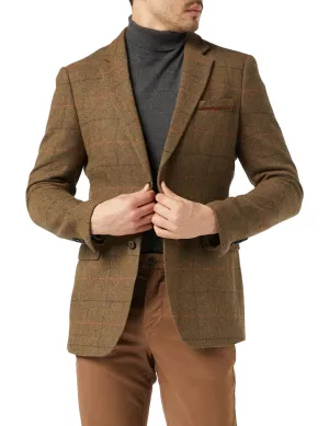 JARVIS - Tweed Check Tan Blazer