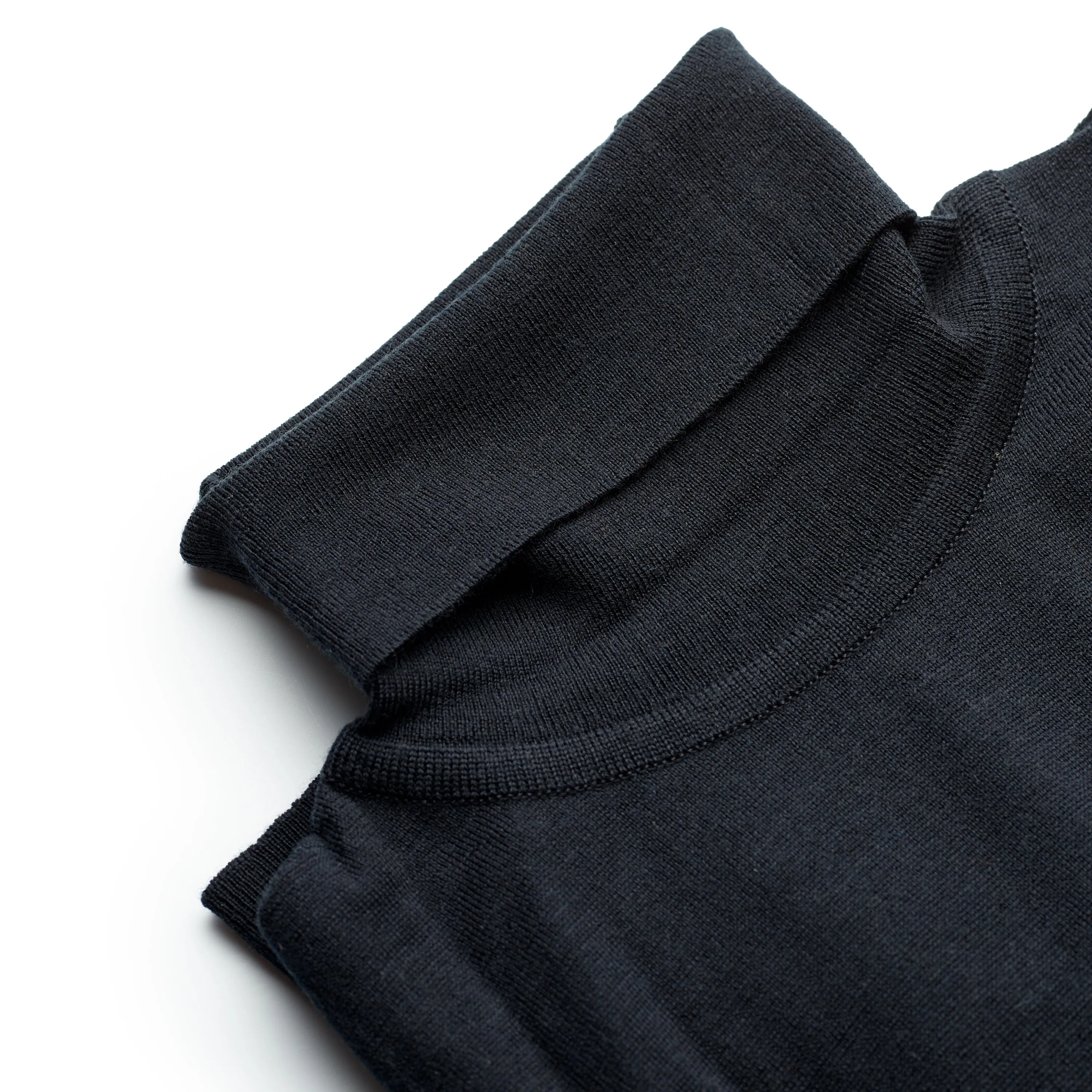 John Smedley Richards Merino Wool Black Pullover