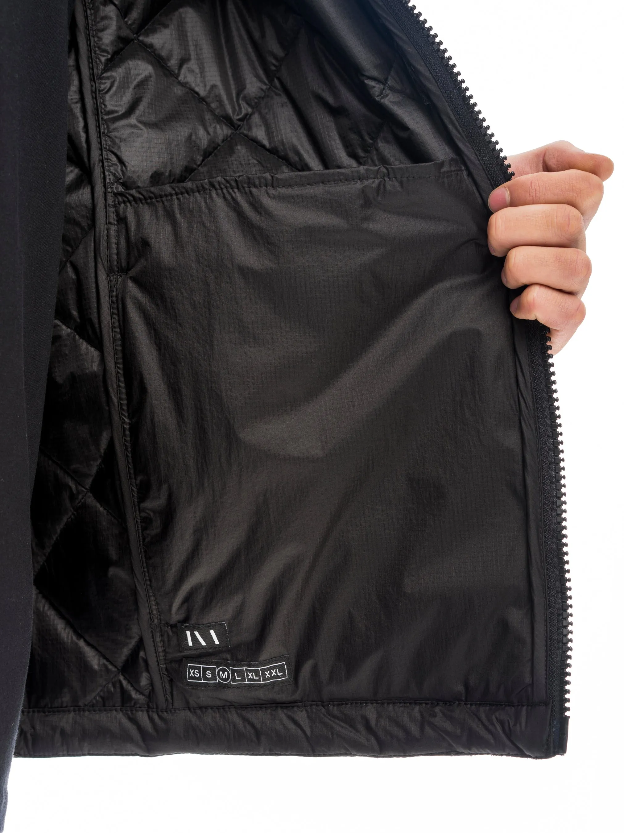 Light Quilted Bomber - Black