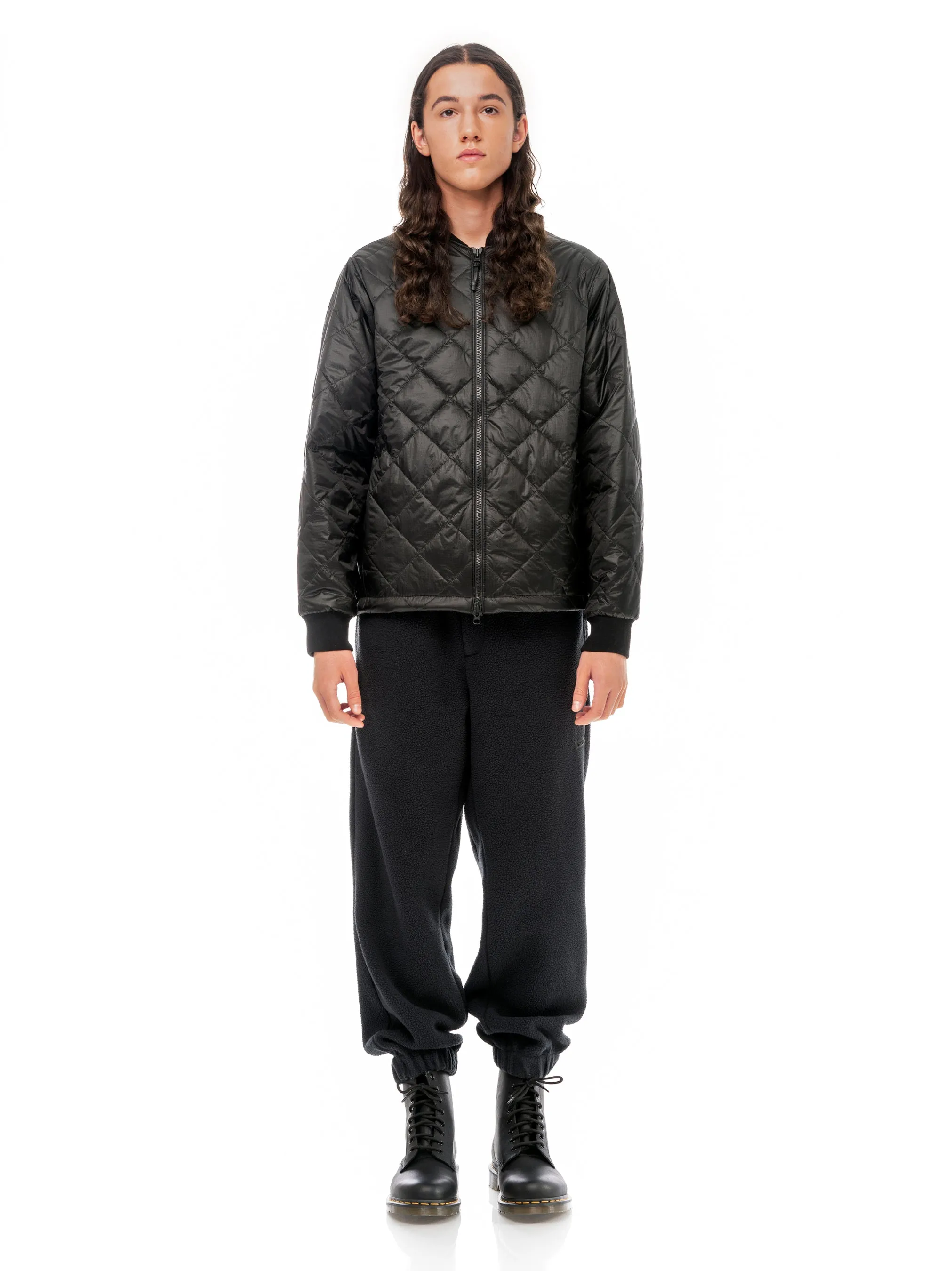 Light Quilted Bomber - Black