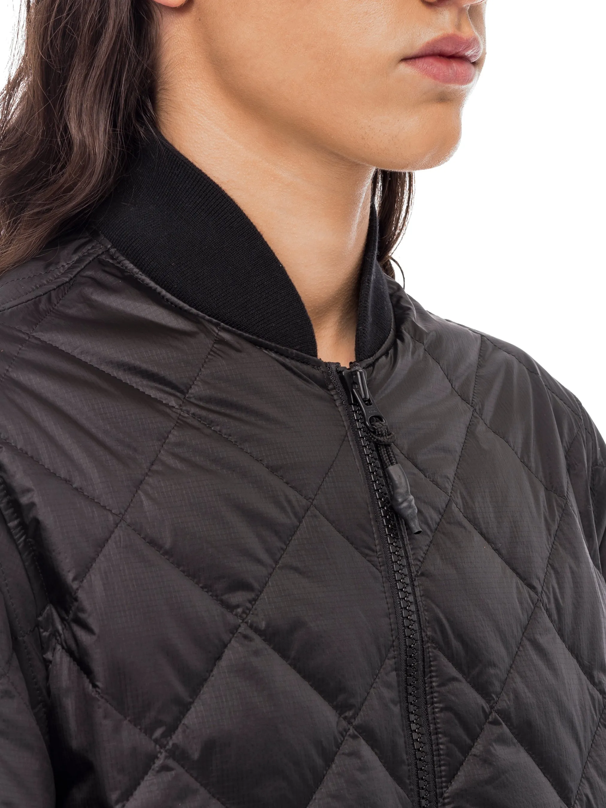 Light Quilted Bomber - Black