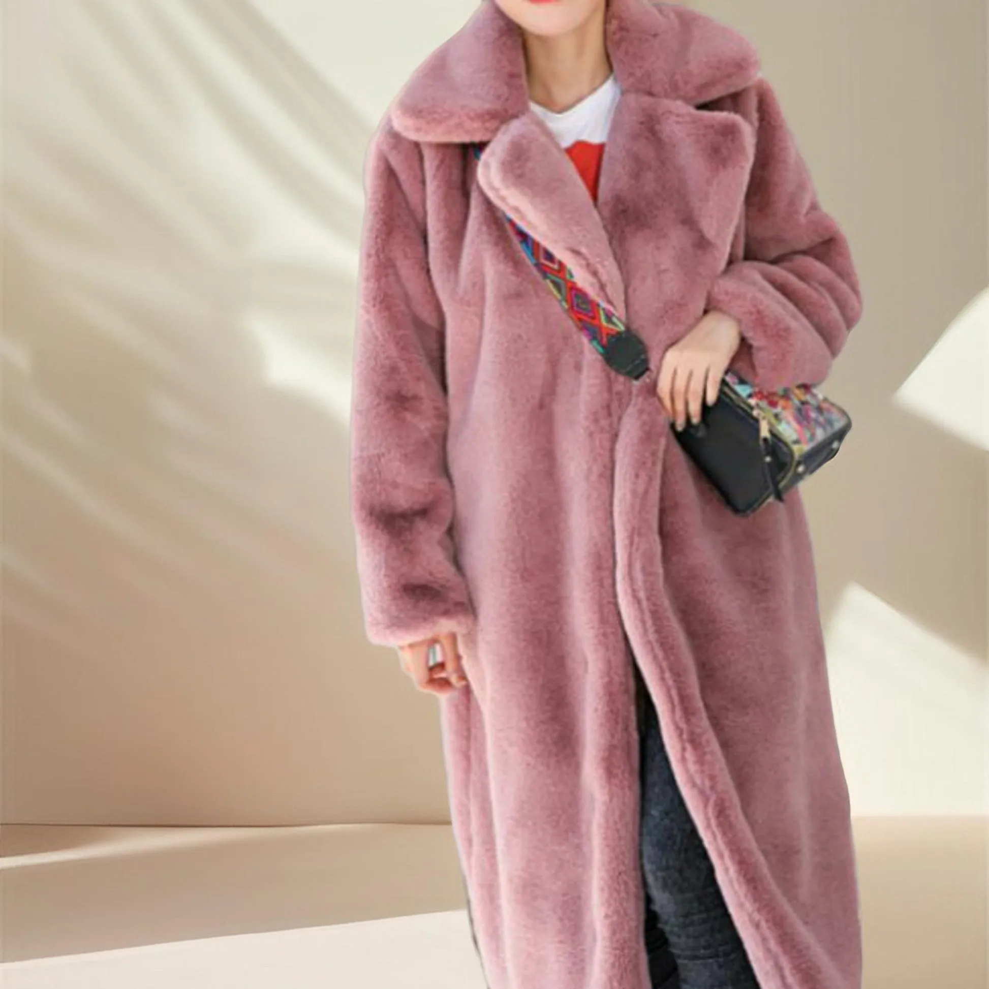 Long Faux Fur Coat- WInter long coats for women