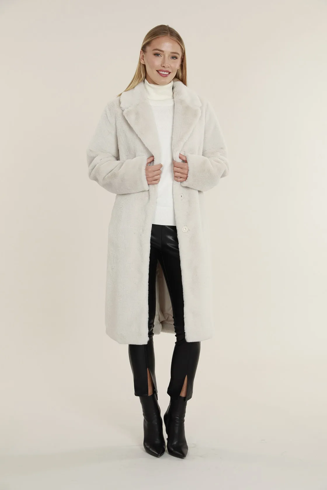 Long Faux Fur Coat⁠