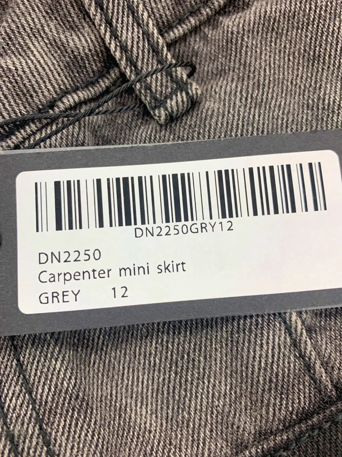 Luxe to Kill Grey Carpenter Mini Skirt UK 12