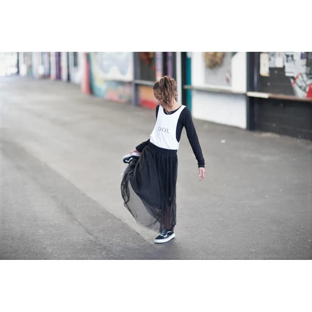 Maxi tulle black skirt