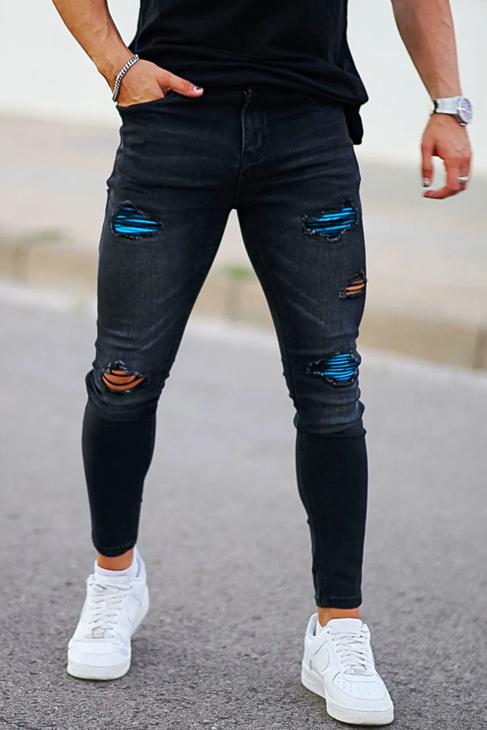 Men's Black Skinny Stretch Jean