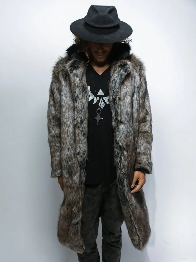 Men's Long Faux Fur Coat | Dire Wolf