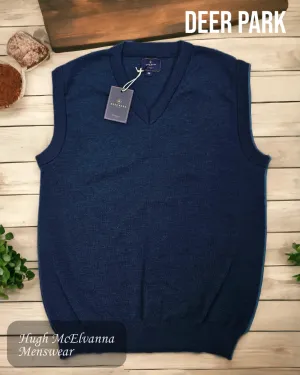 Mens Navy Sleeveless Jumper by Deer Park