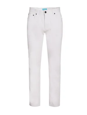 Men's solid cotton-stretch skinny fit jeans, White 7100