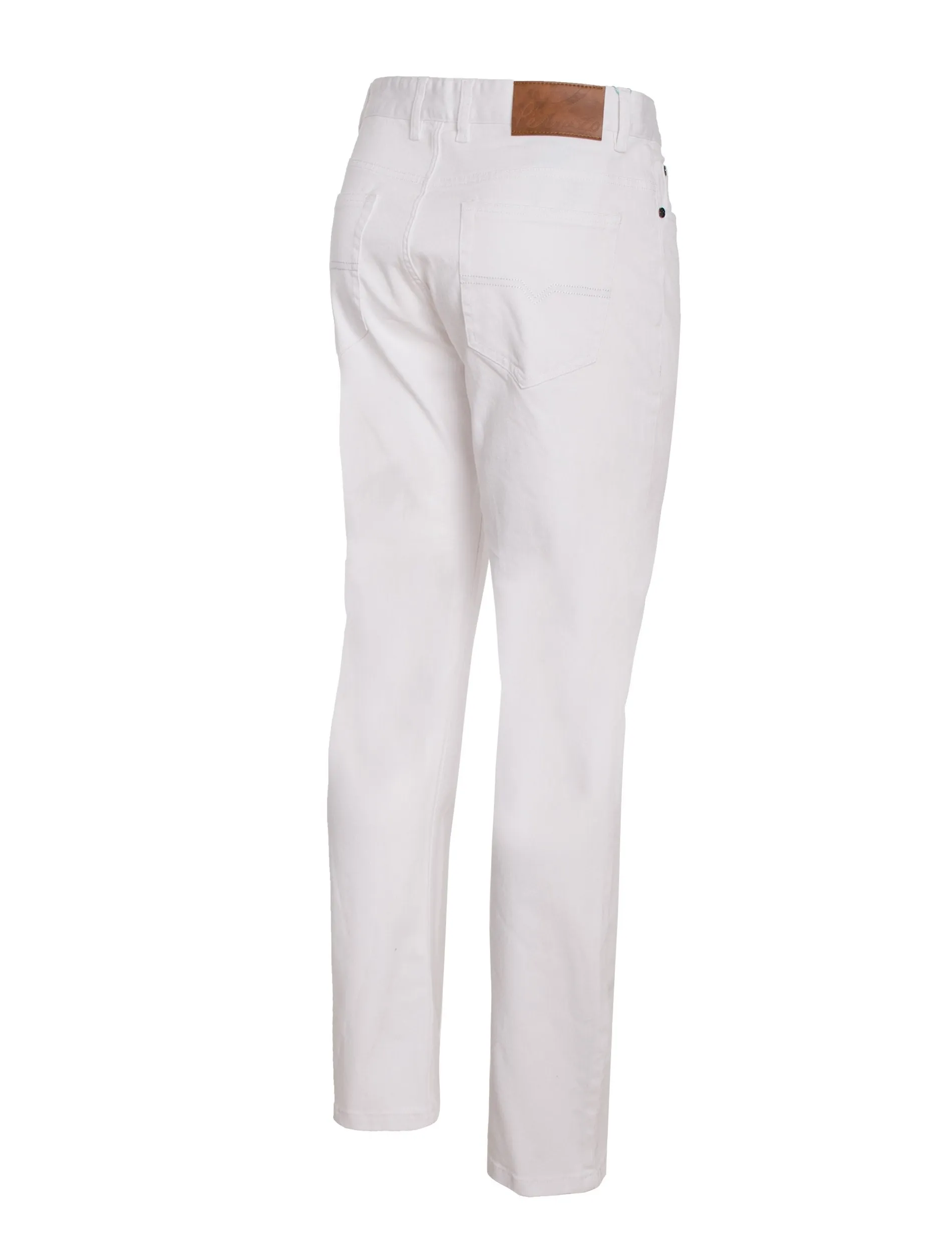 Men's solid cotton-stretch skinny fit jeans, White 7100