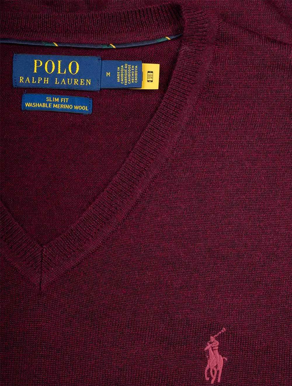 Merino Slim V Neck Pullover Wine