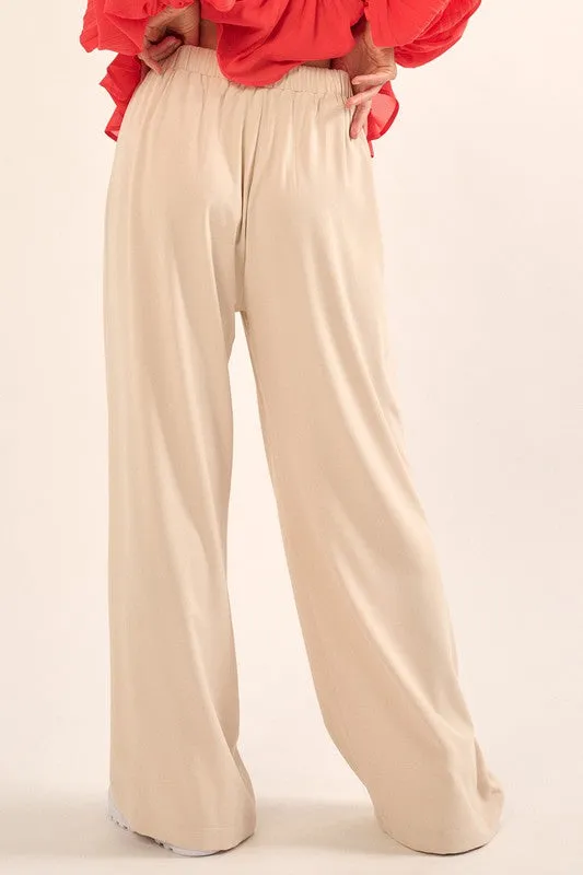 Morning Mist Wide Leg Pants - Cream