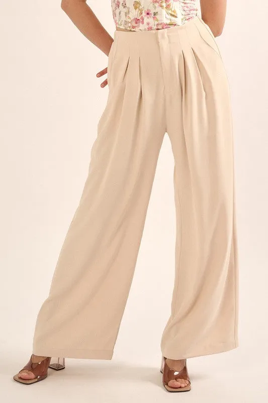 Morning Mist Wide Leg Pants - Cream