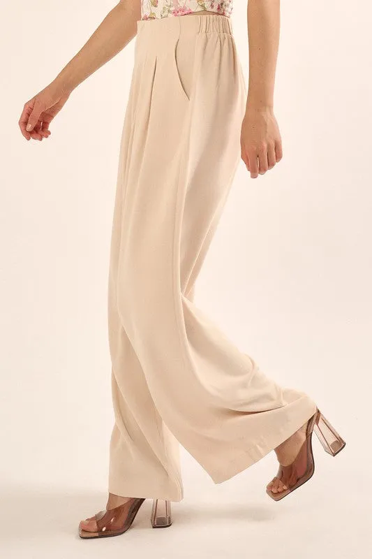 Morning Mist Wide Leg Pants - Cream