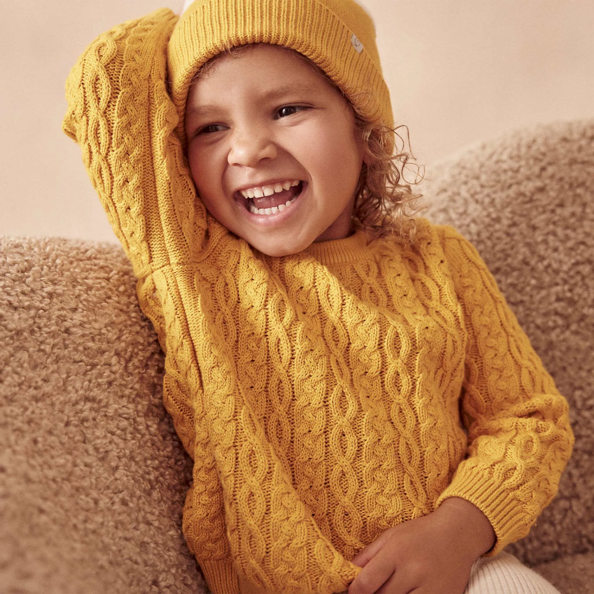 Mustard Cable Knit Sweater