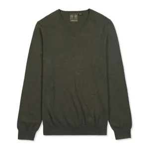 Musto Cotton Merino V-Neck Jumper - Rifle Green