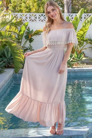 Off the Shoulder Flowy Maxi Dress