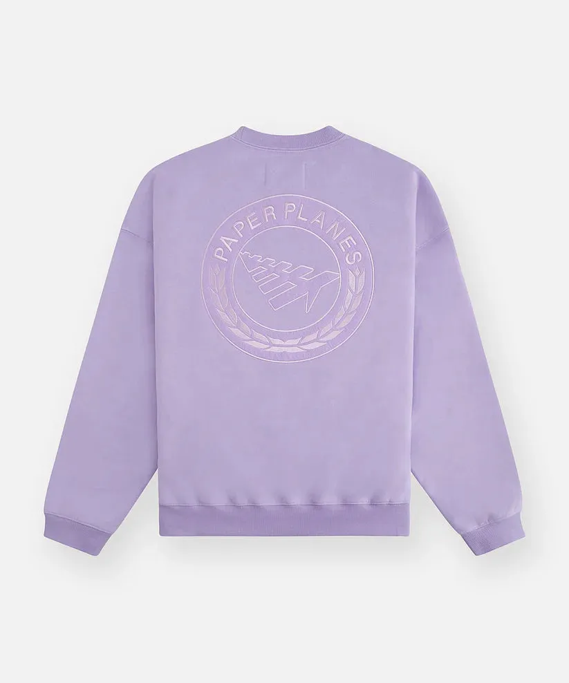 Paper Planes Relaxed First Class  Crewneck - LILAC