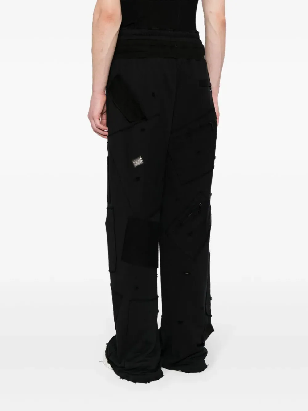 Patchwork Wide-Leg Track Pants