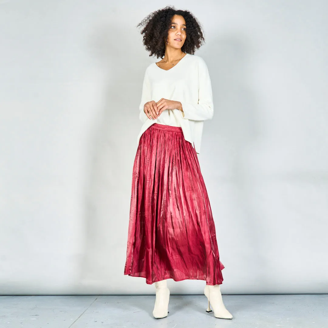 Pleated flowy midi skirt wholesale