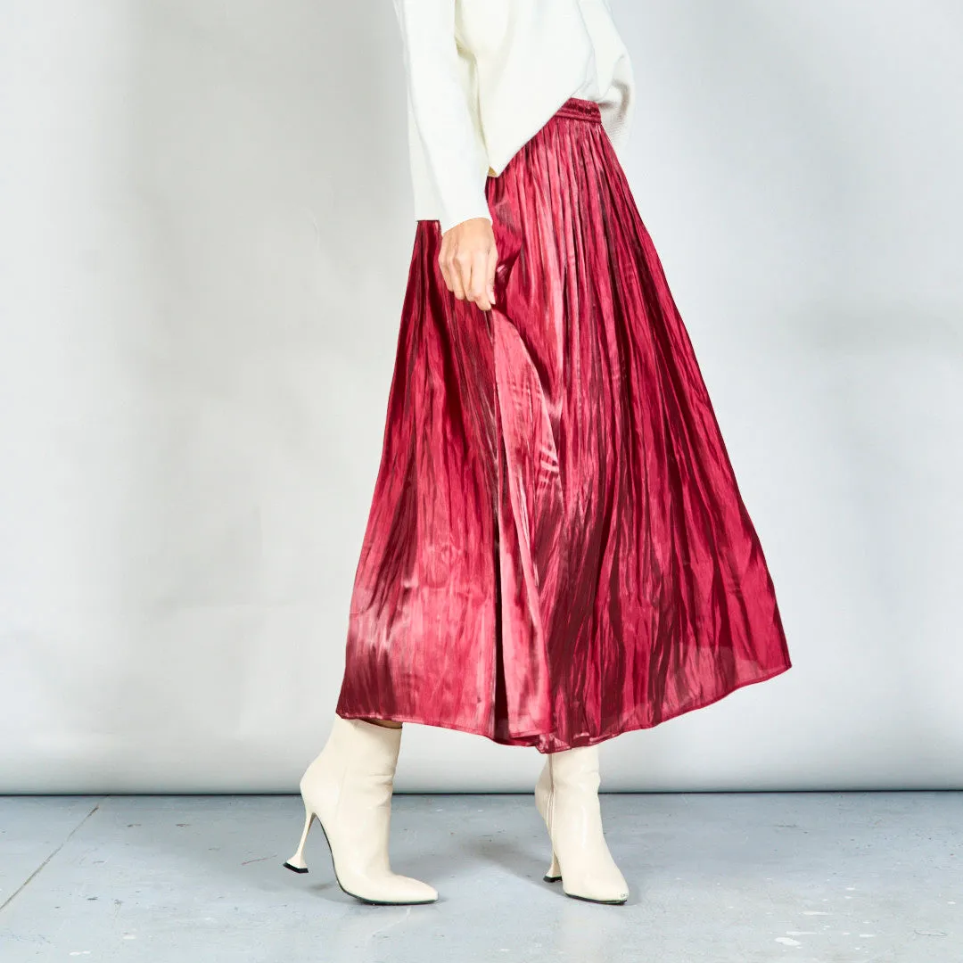 Pleated flowy midi skirt wholesale