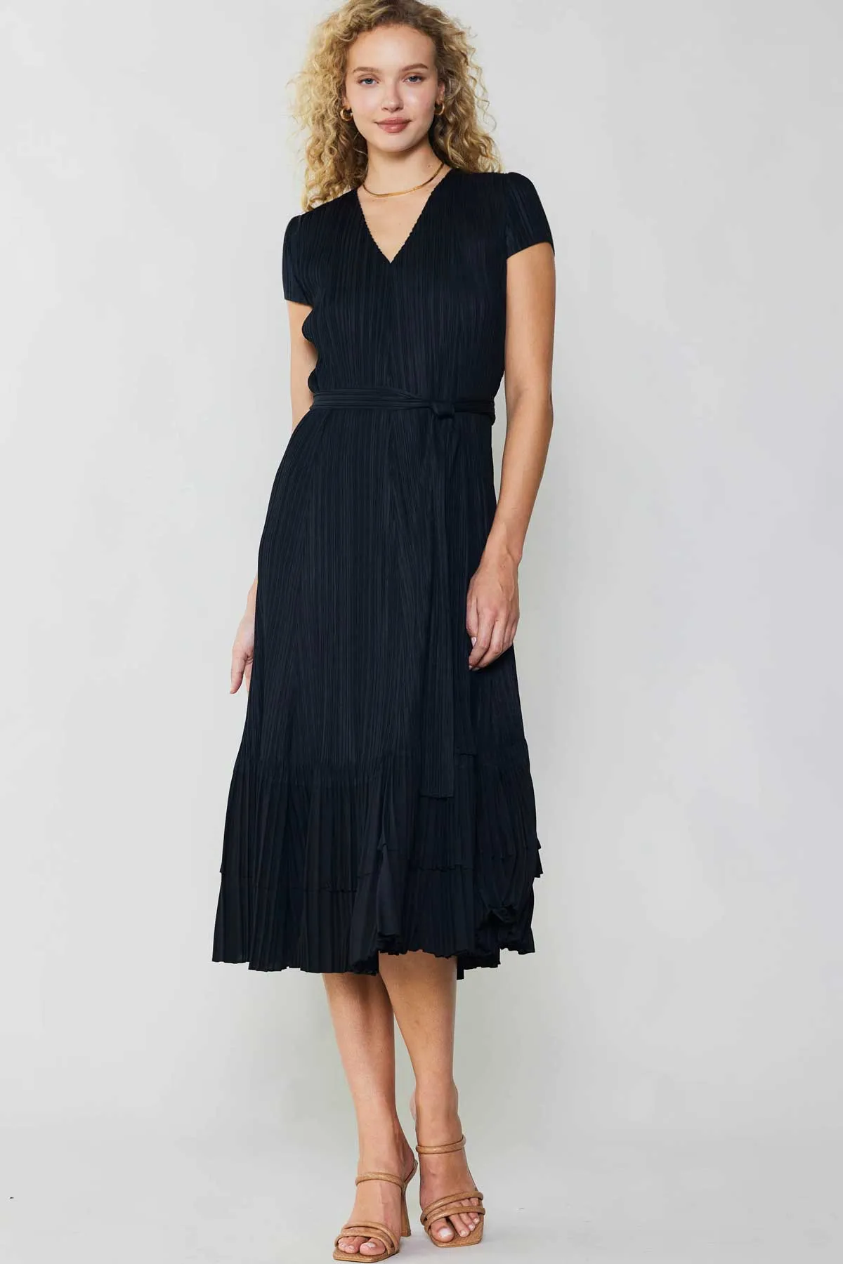 Pleated Midi Dress