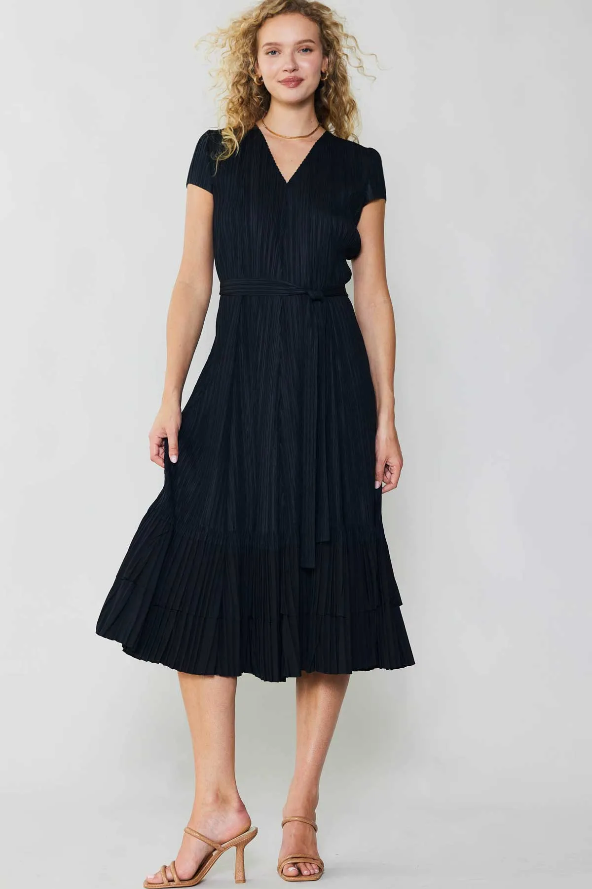 Pleated Midi Dress