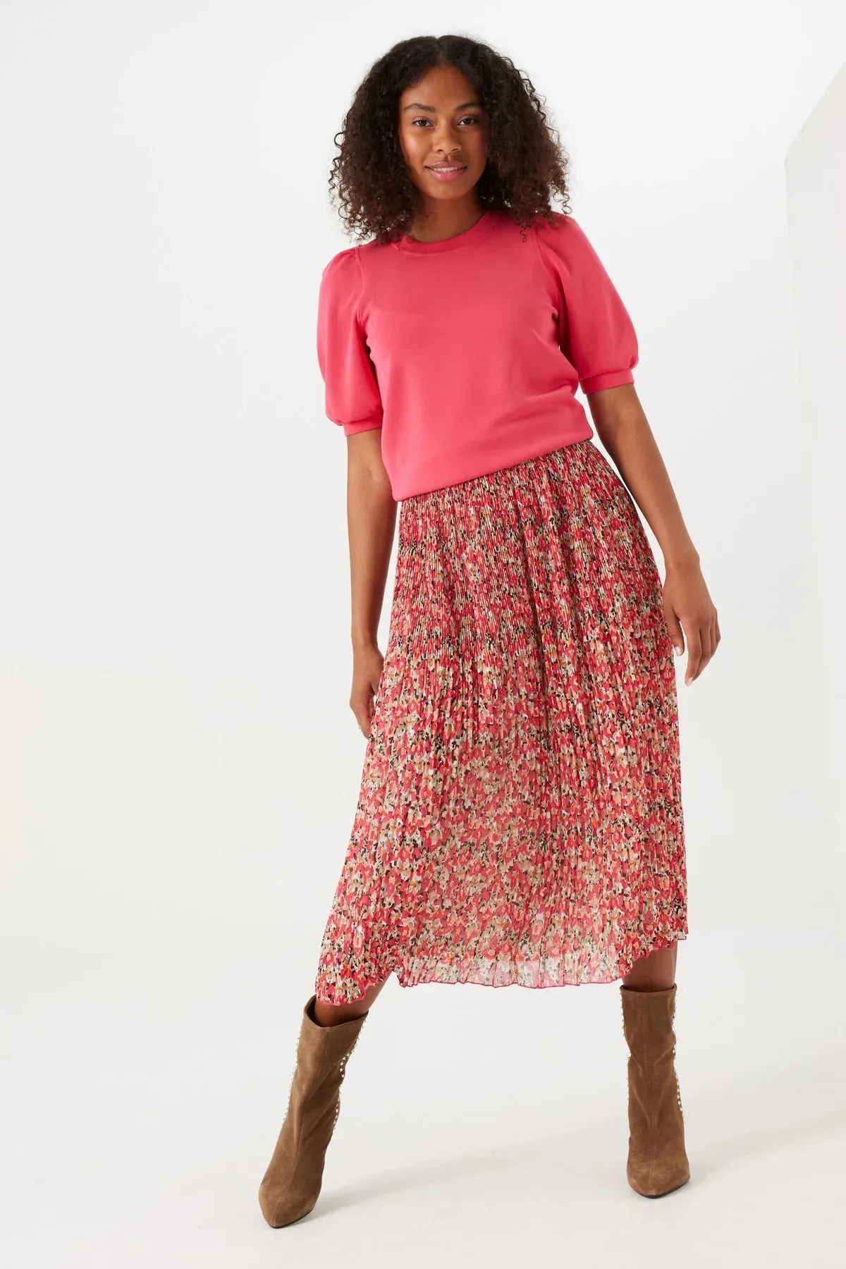 PLEATED SKIRT LUSH PRINT