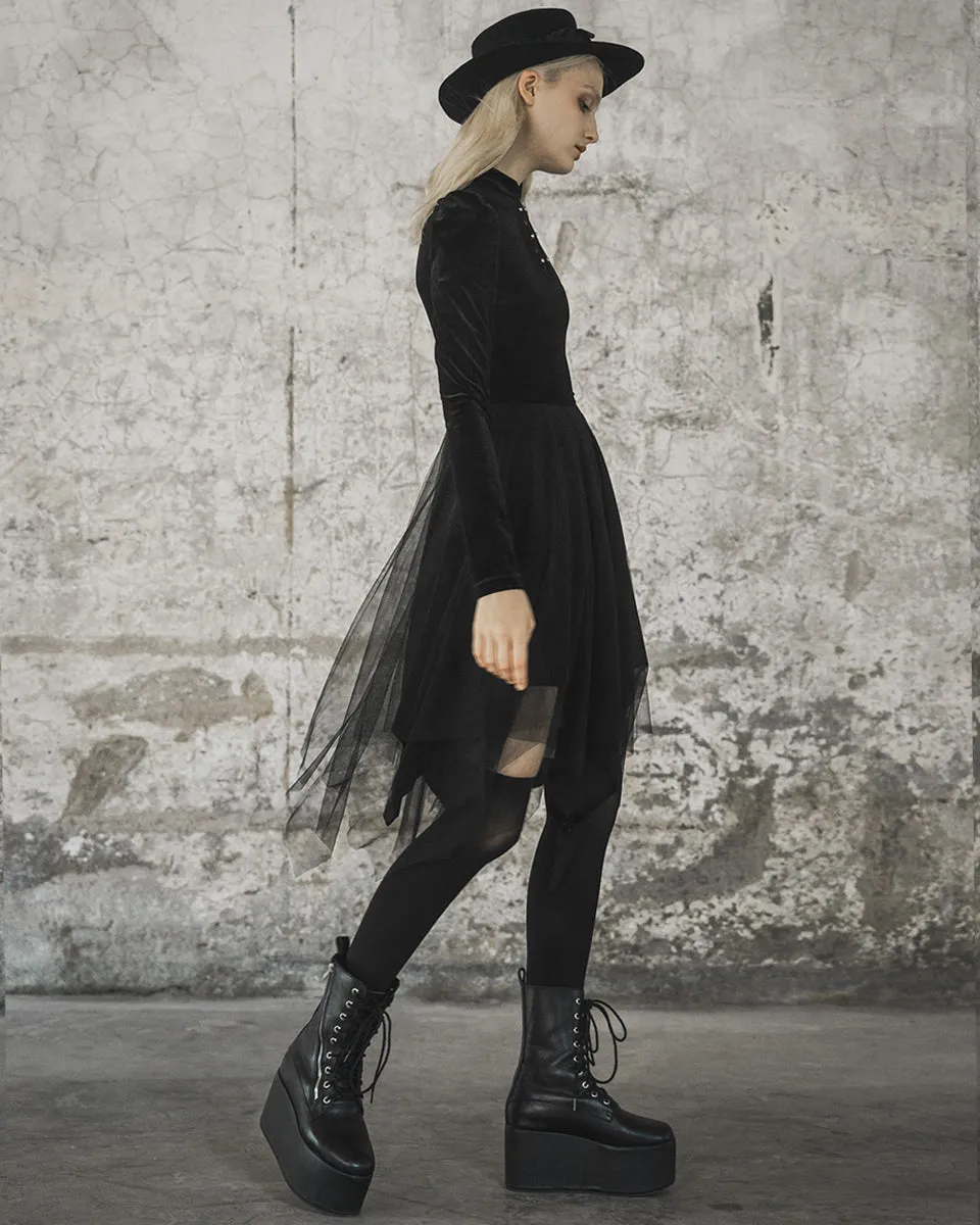 Punk Rave Daily Life Urban Occult Retrogothic Velvet Witch Dress