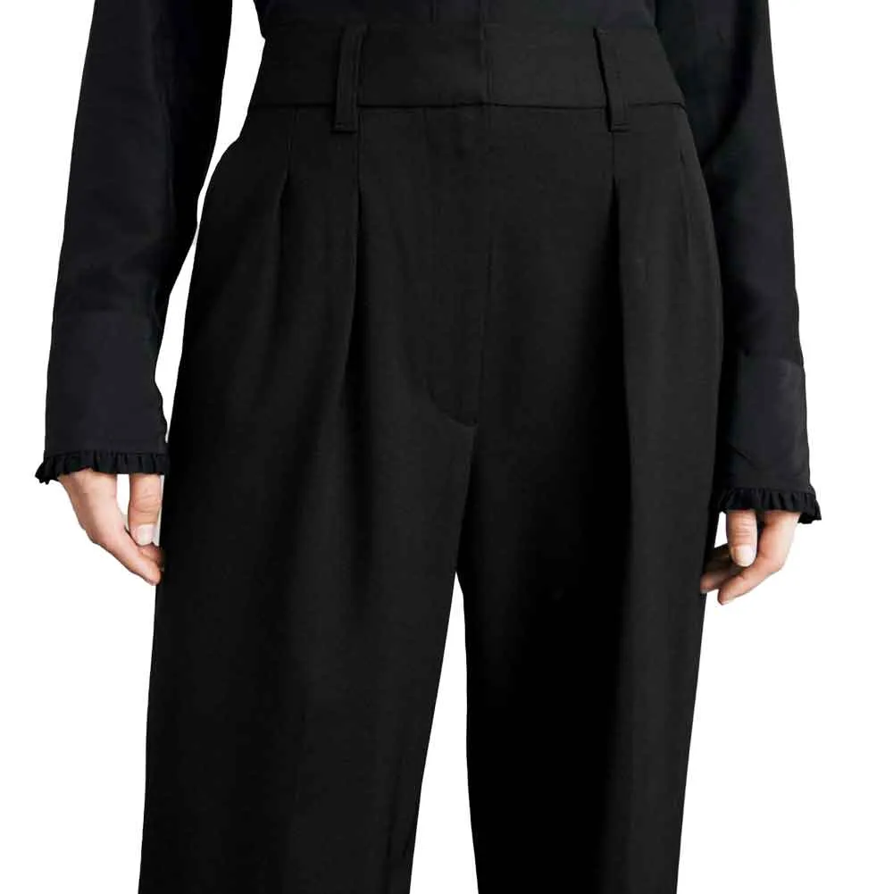 Rag & Bone Shelly Wide Leg Black Twill Pant